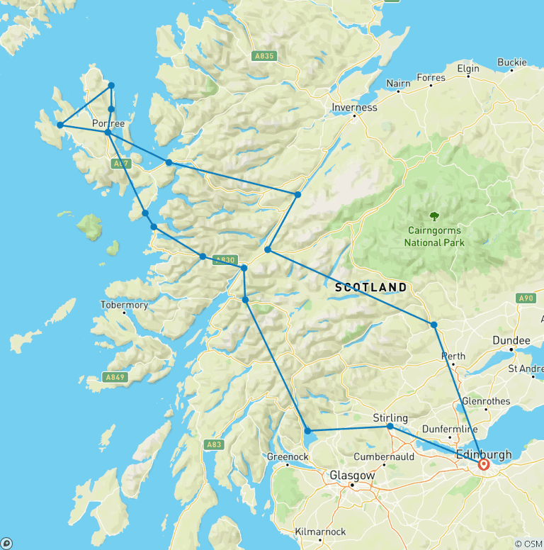Map of Isle Of Skye And The Highlands
