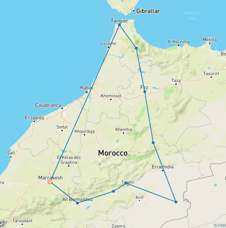 Map of Cycle Morocco
