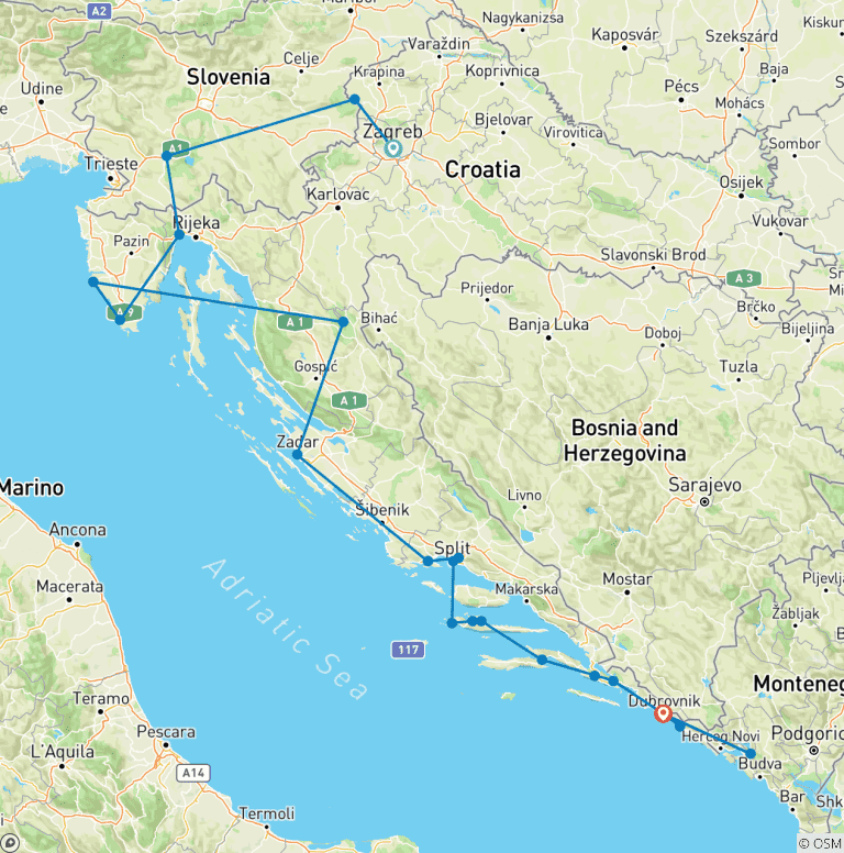 Map of Country Roads of Croatia (Classic)