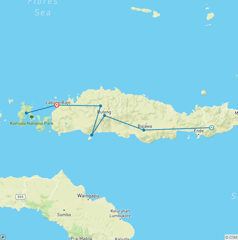 Map of Komodo & Flores Adventure