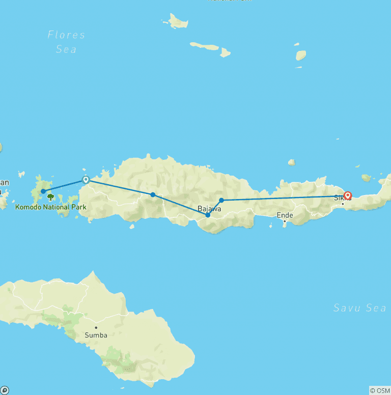 Map of Komodo & Flores Adventure