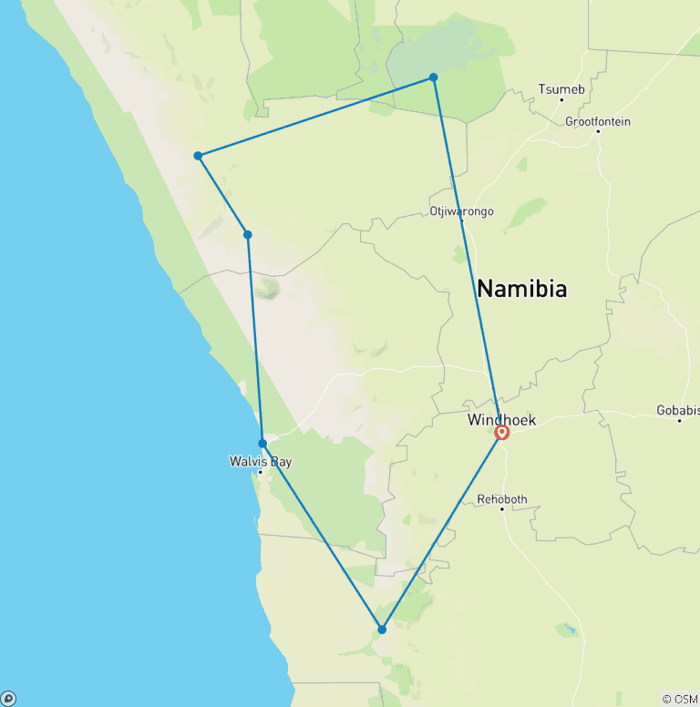 Map of Journeys: Wonders of Namibia National Geographic Journeys