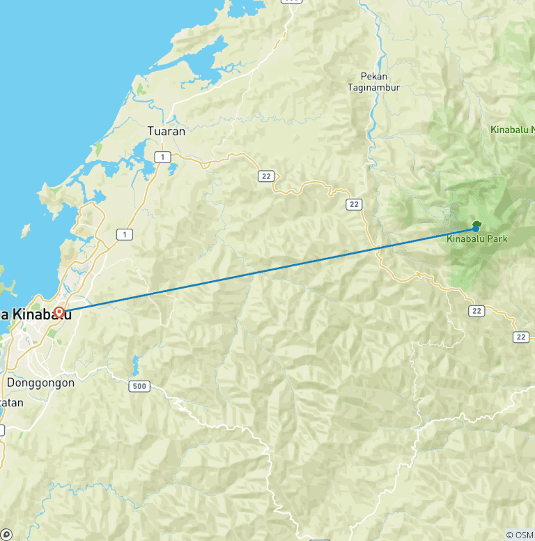 Map of Trek Mt Kinabalu