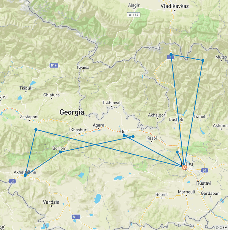 Map of 7 Day Visit Georgia