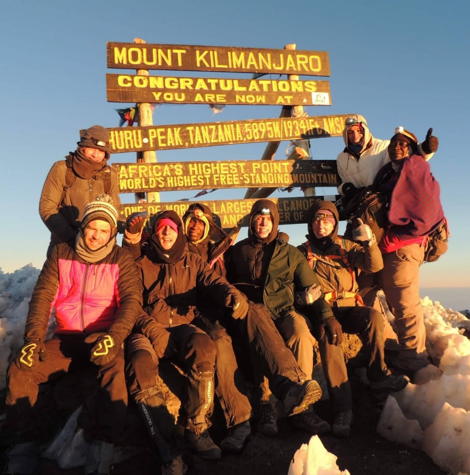 Summit Attempt. Kibo Hut (4,700 m) – Uhuru Peak (5,895 m) – Horombo Hut (3,720 m) — Kibo Huts