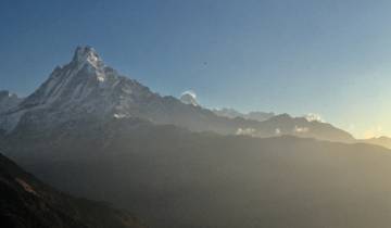 Mighty mountain peak with a clear sky.