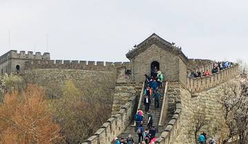 People walking on the Great Wall of China.