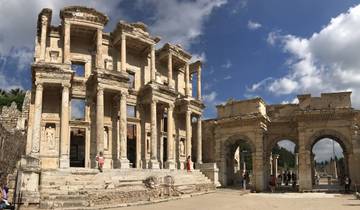 Historic ruins with columns and stone architecture.