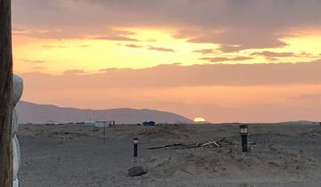 Sunset over a desert landscape