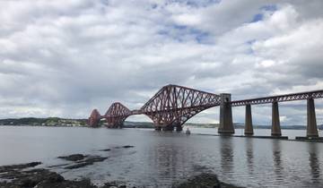 The Firth of Forth Bridge spanning across the water.