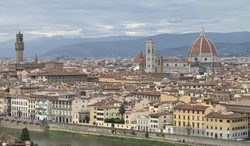 Florence cityscape with the cathedral and bell tower.