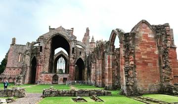 Architectural ruins of a historic site with detailed arches.