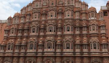 Hawa Mahal in Jaipur showcasing its intricate facade with numerous small windows.