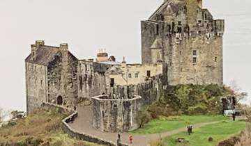 Eilean Donan Castle in a picturesque setting.