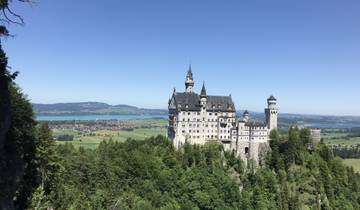 Neuschwanstein Castle with a panoramic view