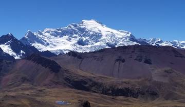 Majestic snow-covered mountain range