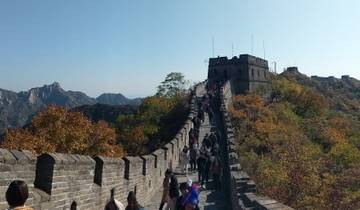 The Great Wall of China with tourists.