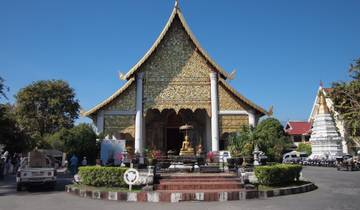 Traditional Thai temple with intricate details on the facade