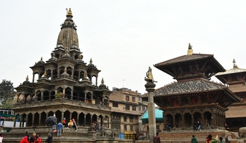 Ancient temples in Kathmandu Durbar Square.