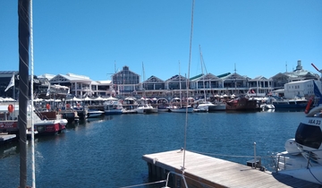 Harbor with boats and buildings in the background.