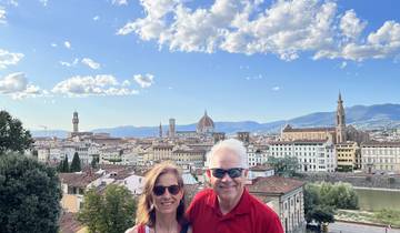 Couple with a panoramic view of Florence.