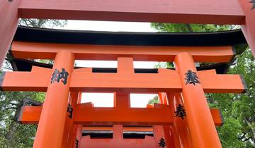Series of red torii gates at a shrine.