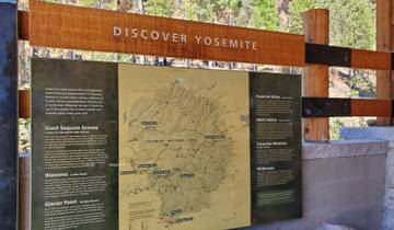 Map and information board of Yosemite National Park.