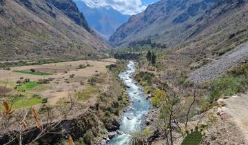 River flowing through a mountainous landscape.