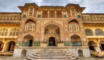 Ornately decorated fort entrance with intricate details.