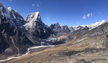 Panoramic mountain landscape in the Himalayas
