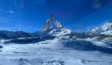 Snowy mountain landscape with the Matterhorn.