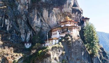 Tiger's Nest Monastery nestled on a cliff.