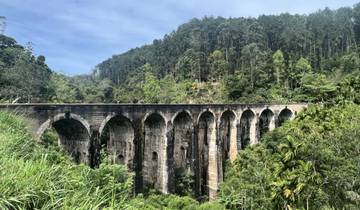 Nine Arches Bridge surrounded by lush greenery.