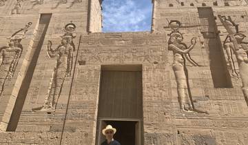 Ancient Egyptian temple with engravings.