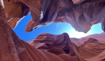 Antelope Canyon rock formations with vibrant colors