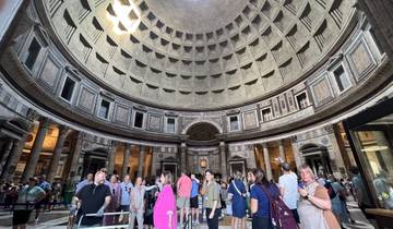 Visitors inside the Pantheon in Rome.