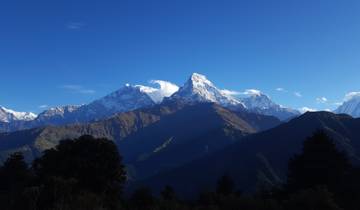 A clear view of snow-capped mountains.