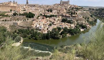 Aerial view of a city with a river running through it.