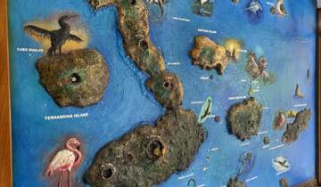 Close-up of a map showing the Galapagos Islands.