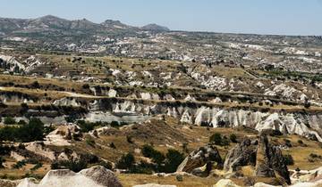 Unique rock formations in a dry landscape.