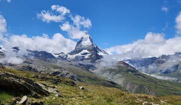Majestic view of the Matterhorn in clear weather.