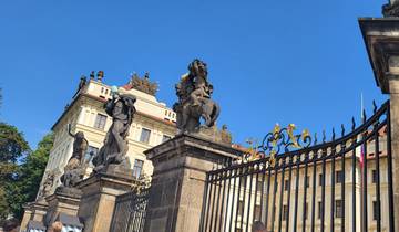 Statues and a historic building entrance.