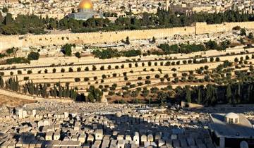 View of the Dome of the Rock and surrounding landscape.