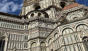 Facade of Florence's Cathedral with intricate designs.