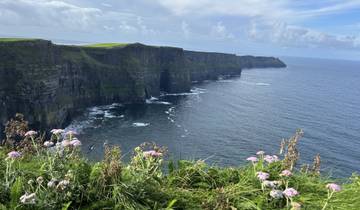 Cliffs of Moher overlooking the ocean.