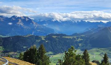 Panoramic view of the Swiss Alps.
