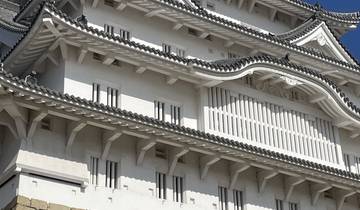 Detail of the rooftop architecture of Himeji Castle.