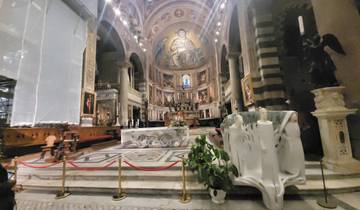 Interior of a church with elaborate decorations.