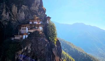 Taktsang Monastery on a cliffside.