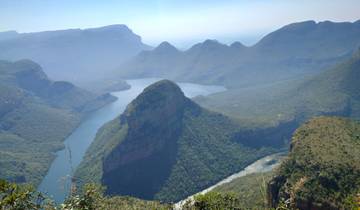 Blyde River Canyon with mountains and river.